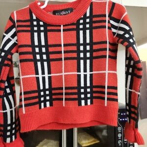 Runway Kids Red Plaid Sweater